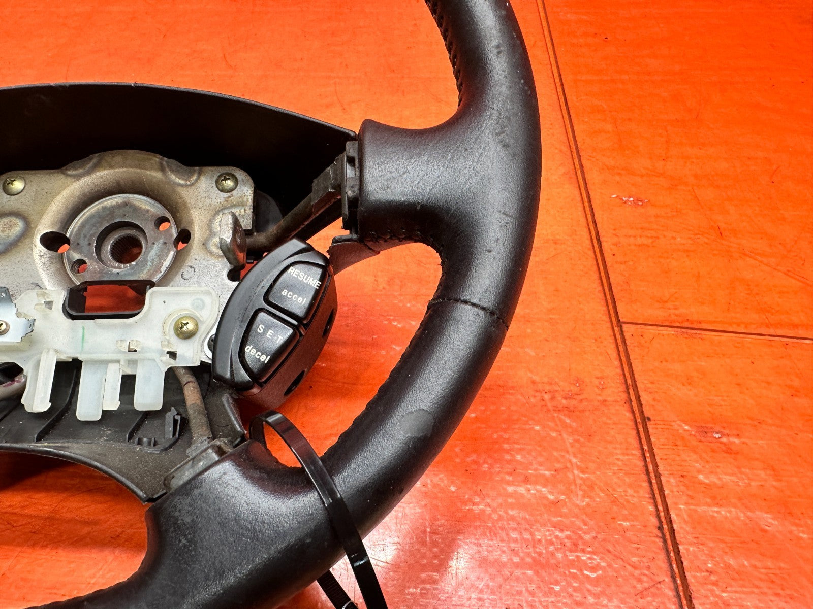 97 01 HONDA PRELUDE 2.2L BLACK LEATHER STEERING WHEEL BARE WHEEL CORE OEM #3355