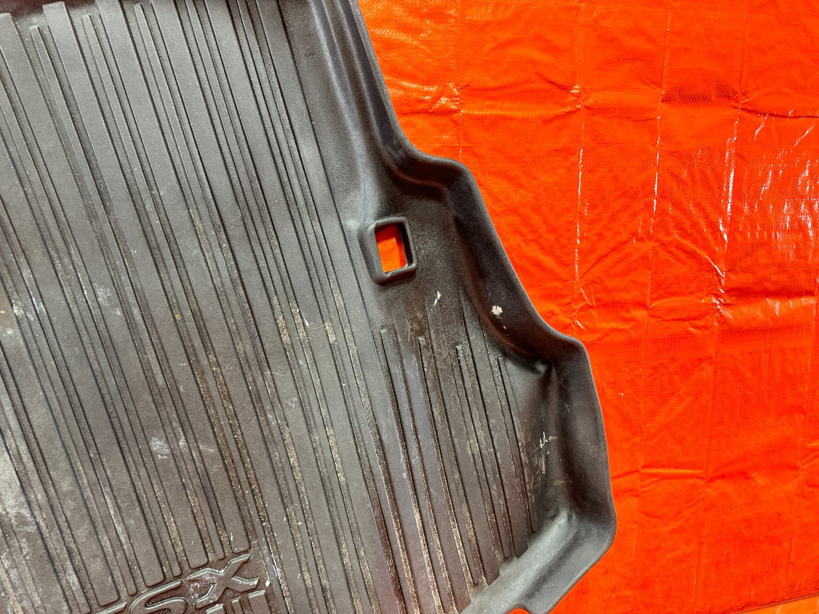 04 08 ACURA TSX   TSX LOGO   ALL WEATHER RUBBER TRUNK MAT LINER LINING   OEM 3223