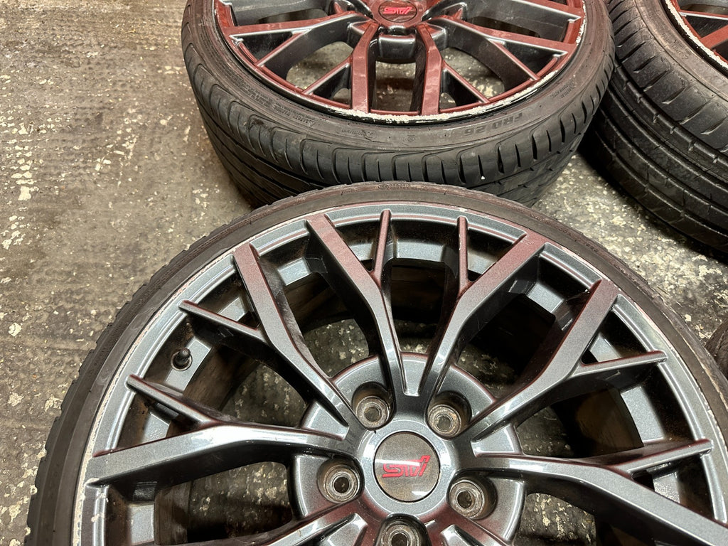 15-20 SUBARU WRX STI 4D 2.5L EJ257 18" ALLOY WHEELS RIMS TIRE SET SET OF 4 OEM16