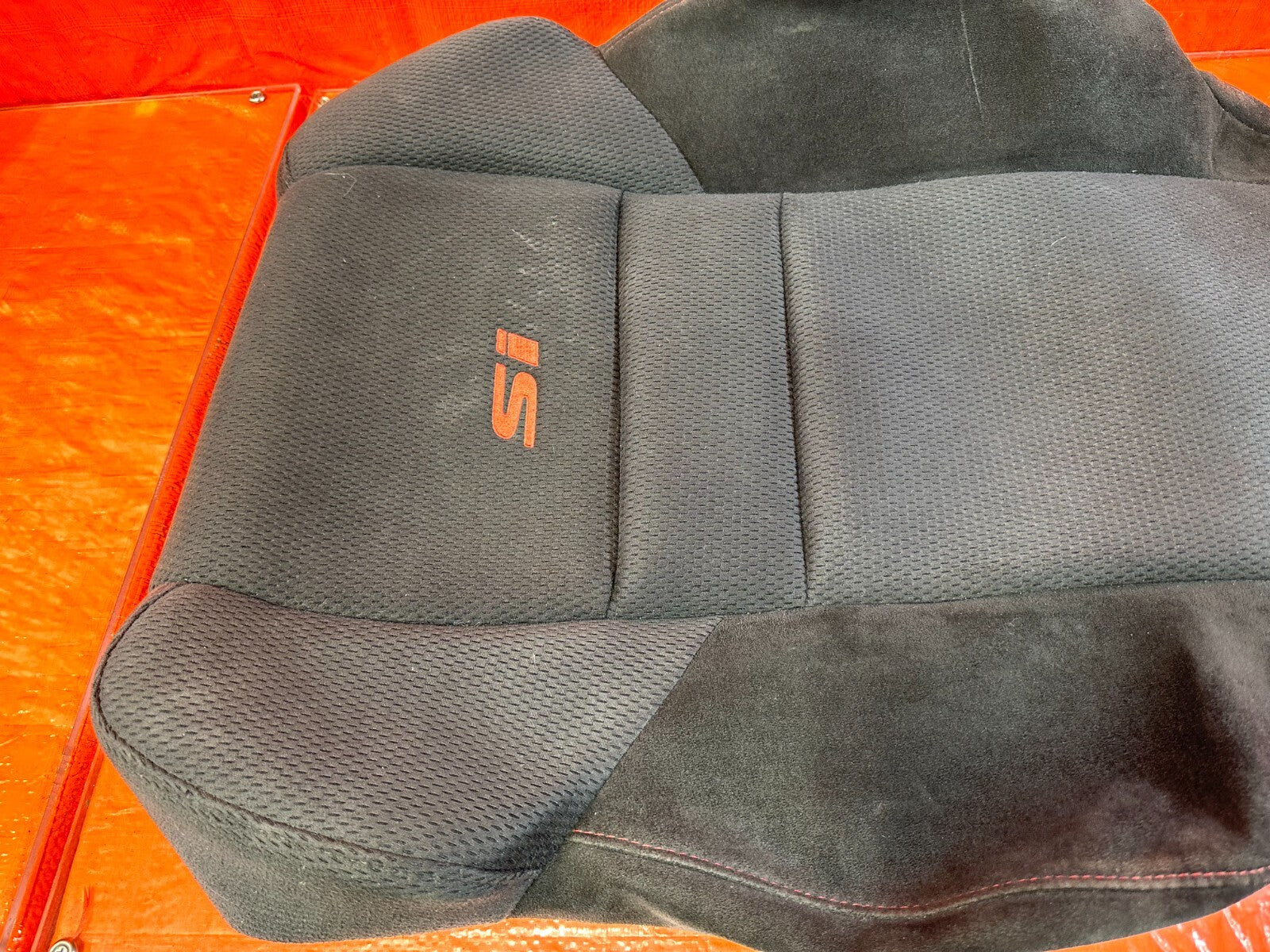 06 11 HONDA CIVIC SI RIGHT FRONT UPPER SEAT SKIN CLOTH FABRIC COVER OEM #2707