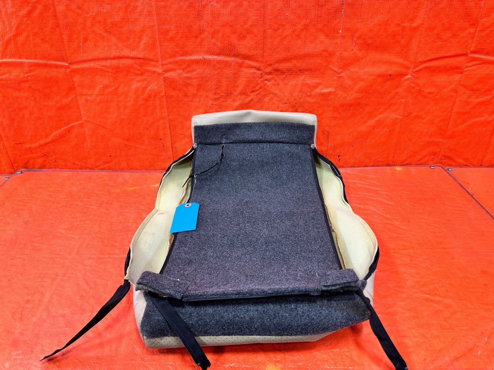 04 08 ACURA TSX   PASSENGER RIGHT REAR UPPER INNER SEAT SKIN WRAP   TAN OEM 3041