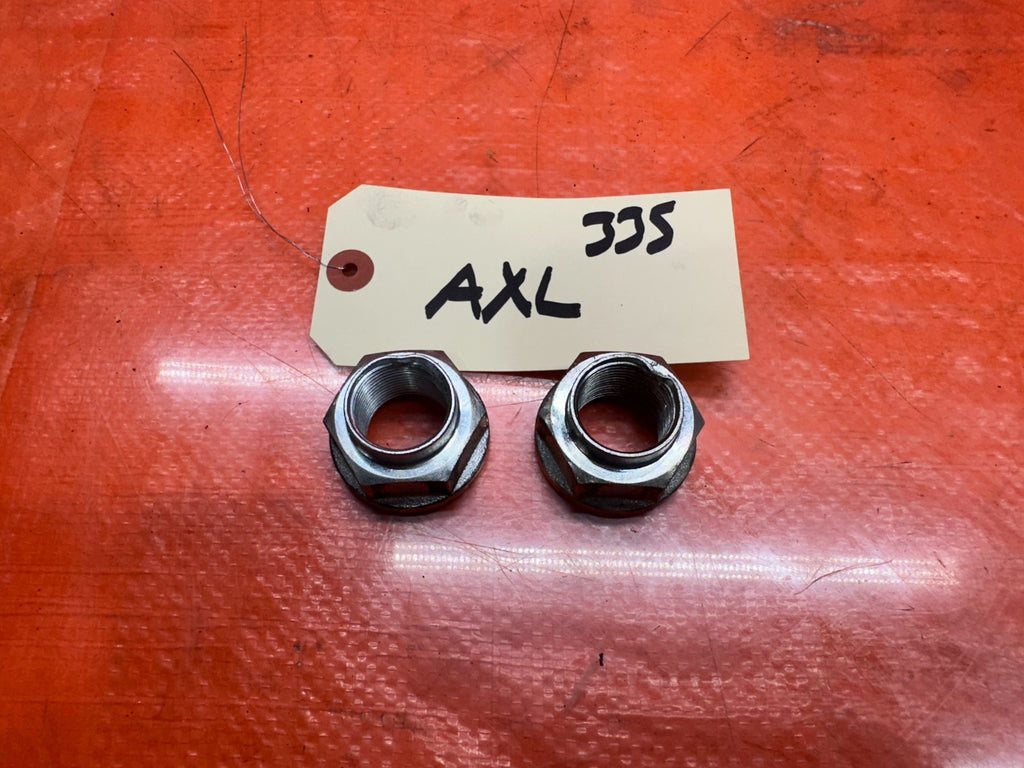 97 01 HONDA PRELUDE 2.2L FRONT CV AXLE SHAFT SPINDLE LOCK NUTS PAIR OEM #3350