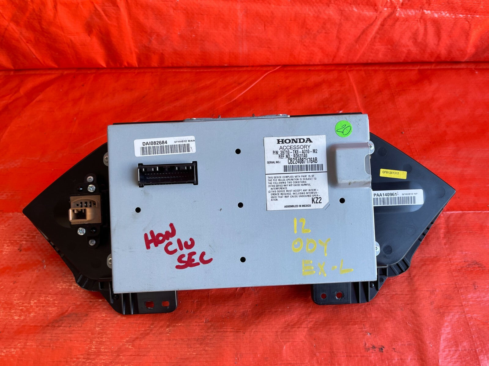 11 12 HONDA ODYSSEY   EX L MODEL ONLY   INFORMATION INFO DISPLAY SCREEN   OEM OE5