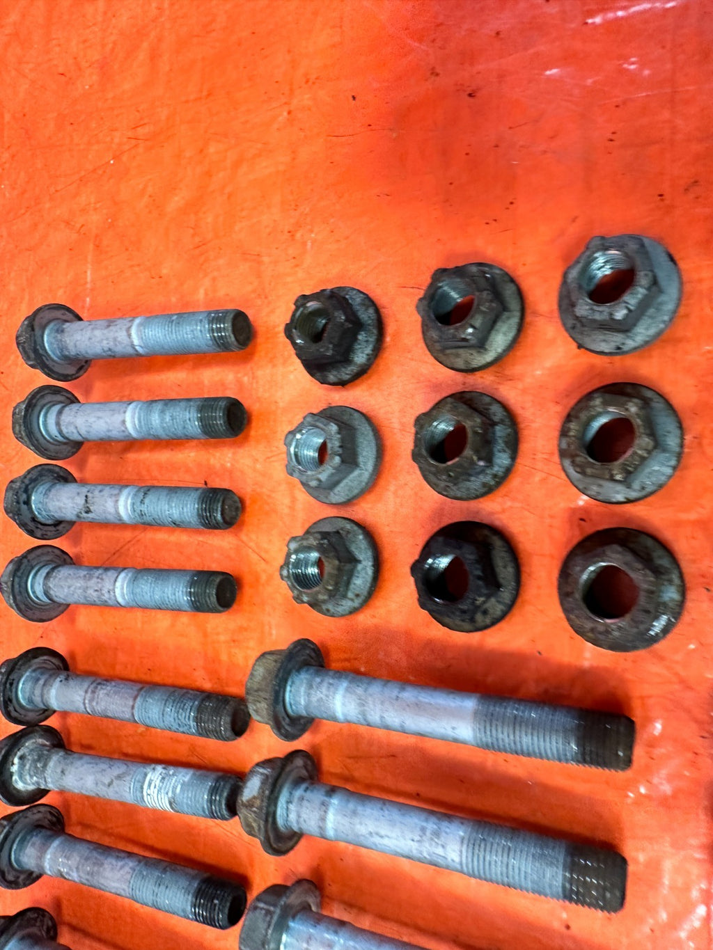 08 15 INFINITI G37 Q60   REAR TRAILING ARM CASTER CAMBER BOLTS HARDWARE OEM 3293