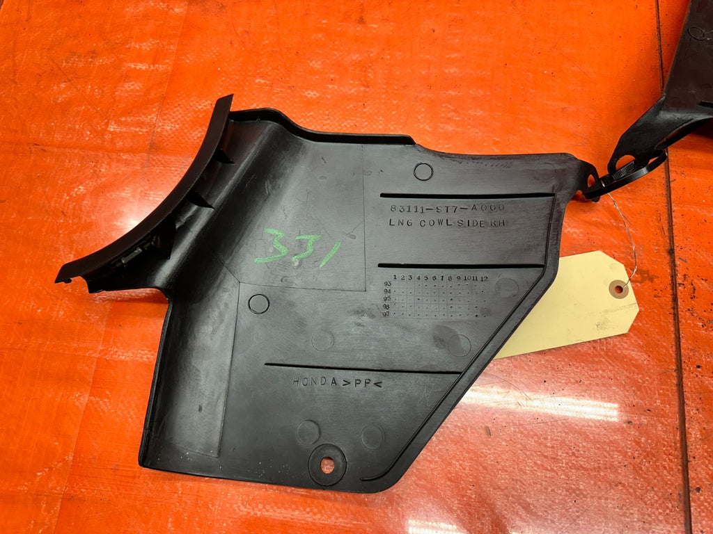 94 01 ACURA INTEGRA LEFT RIGHT INTERIOR KICK PANEL TRIM BLACK OEM #3316