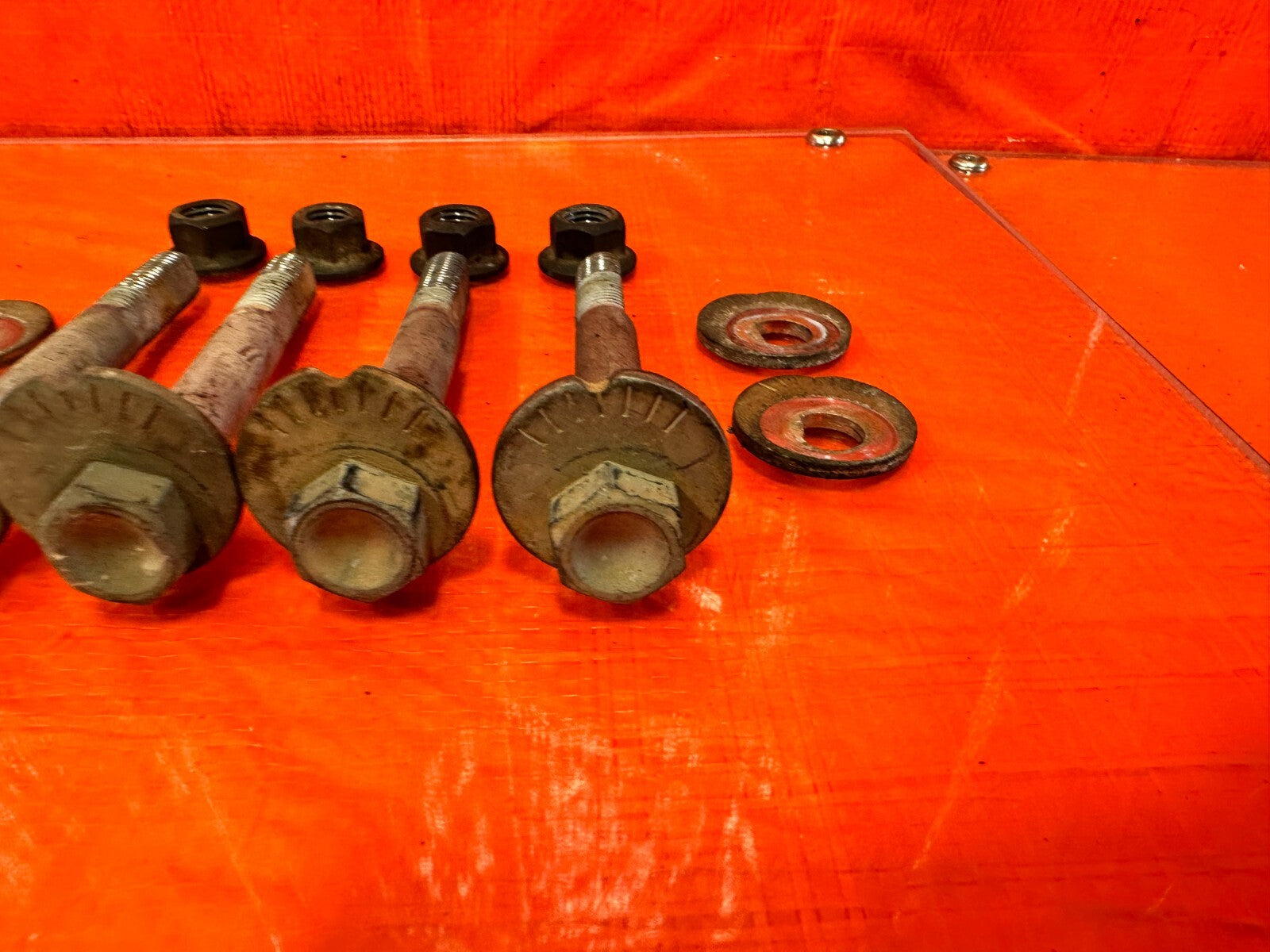 90 93 MAZDA MX 5 MIATA   REAR CASTER CAMBER ADJUSTMENT BOLTS   OEM FACTORY #2674