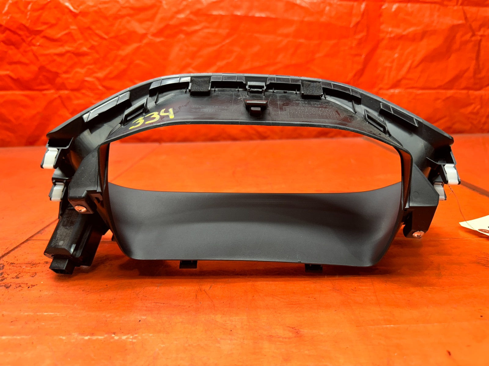 13 15 HONDA CIVIC SI 4D 2.4L GAUGE CLUSTER BEZEL TRIM W/ RED PUSH START OEM #3348