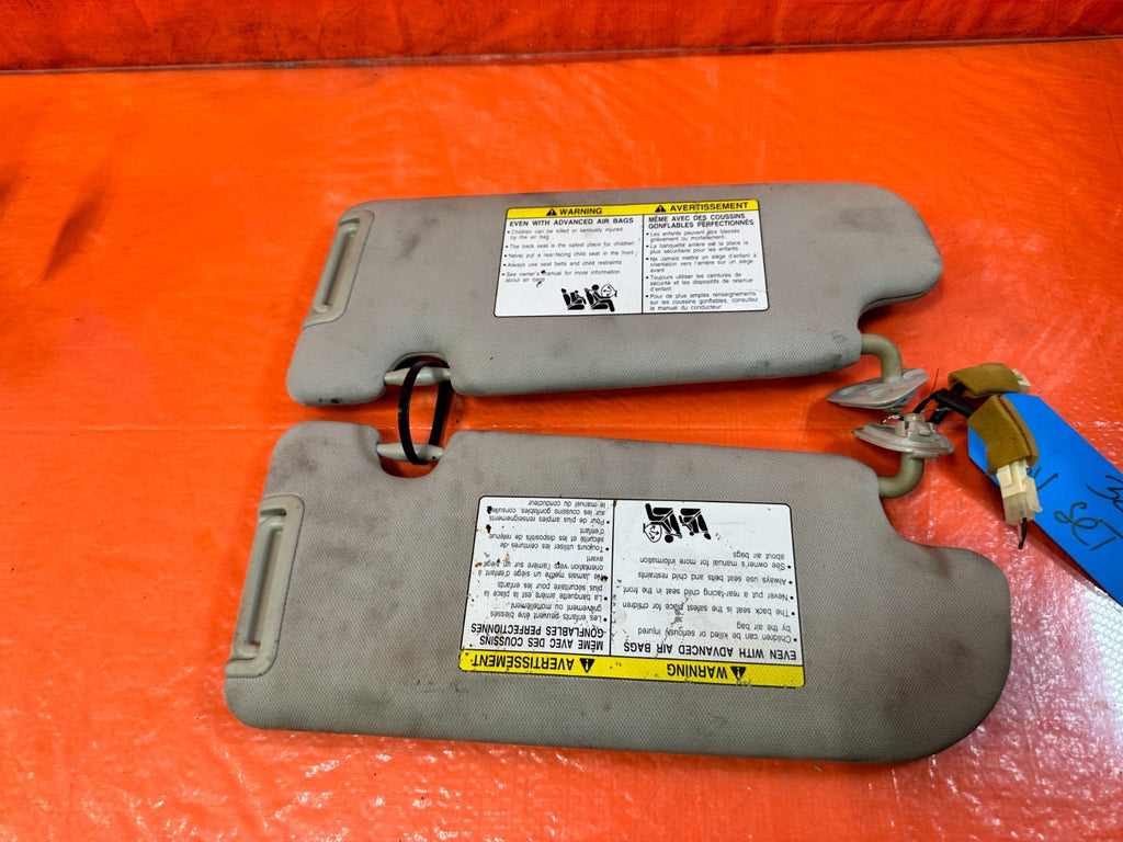 08 15 INFINITI G37 & Q60 2D COUPE   LEFT AND RIGHT SUN VISORS PAIR SET   OEM 3205
