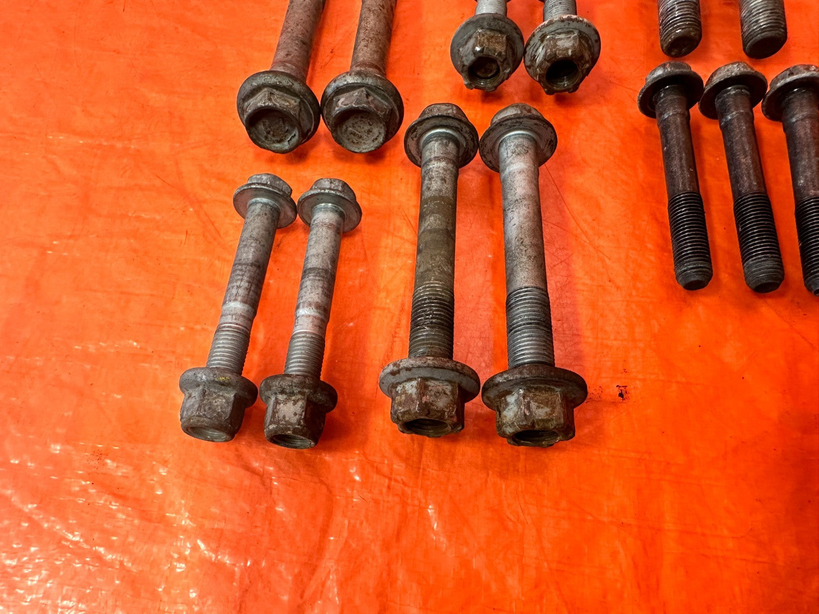 08 15 INFINITI G37 & Q60 FRONT CONTROL ARM BOLTS   UPPER LOWER SPINDLE   OEM 3285