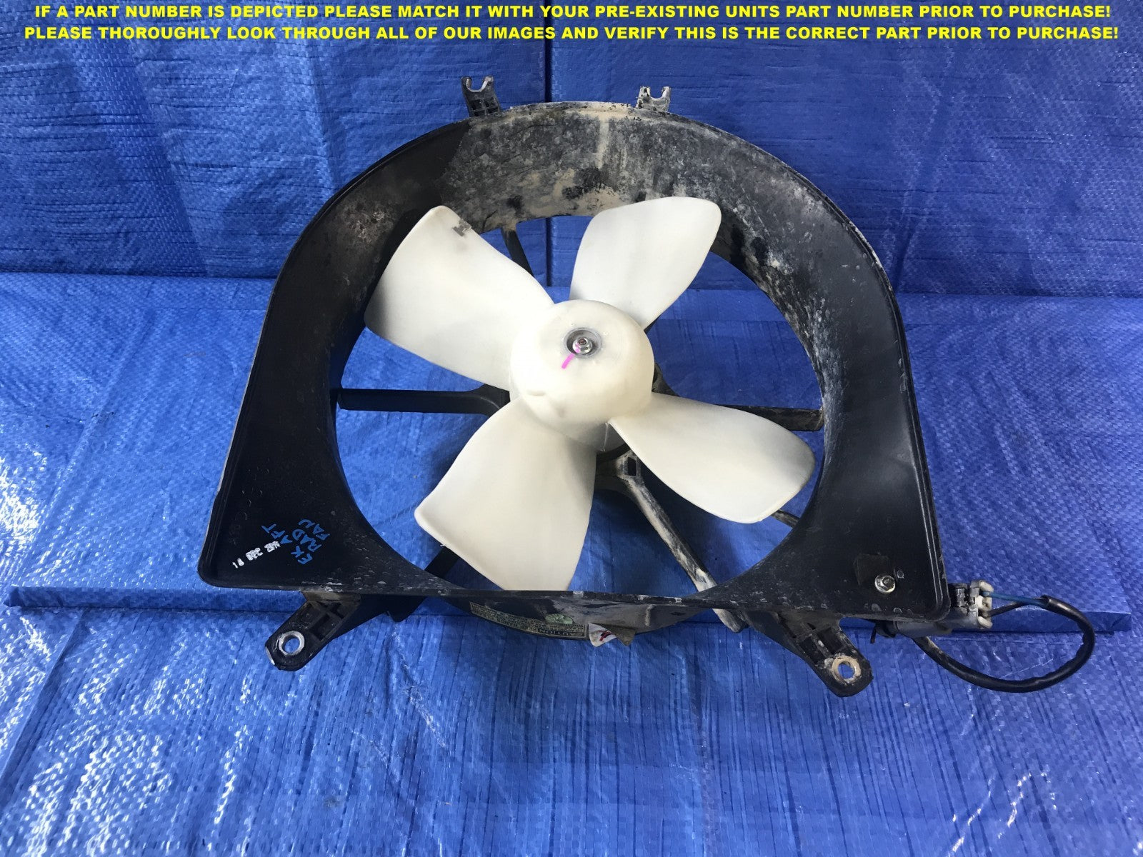 AFTERMARKET 1999   2000 HONDA CIVIC RADIATOR COOLING FAN ASSEMBLY1