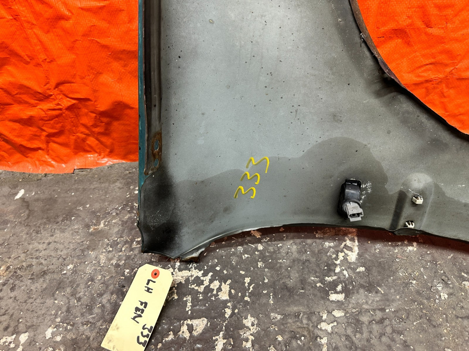 92 95 HONDA CIVIC 2D COUPE LEFT DRIVER FRONT FENDER PANEL W/ SIDE MARKER OEM12