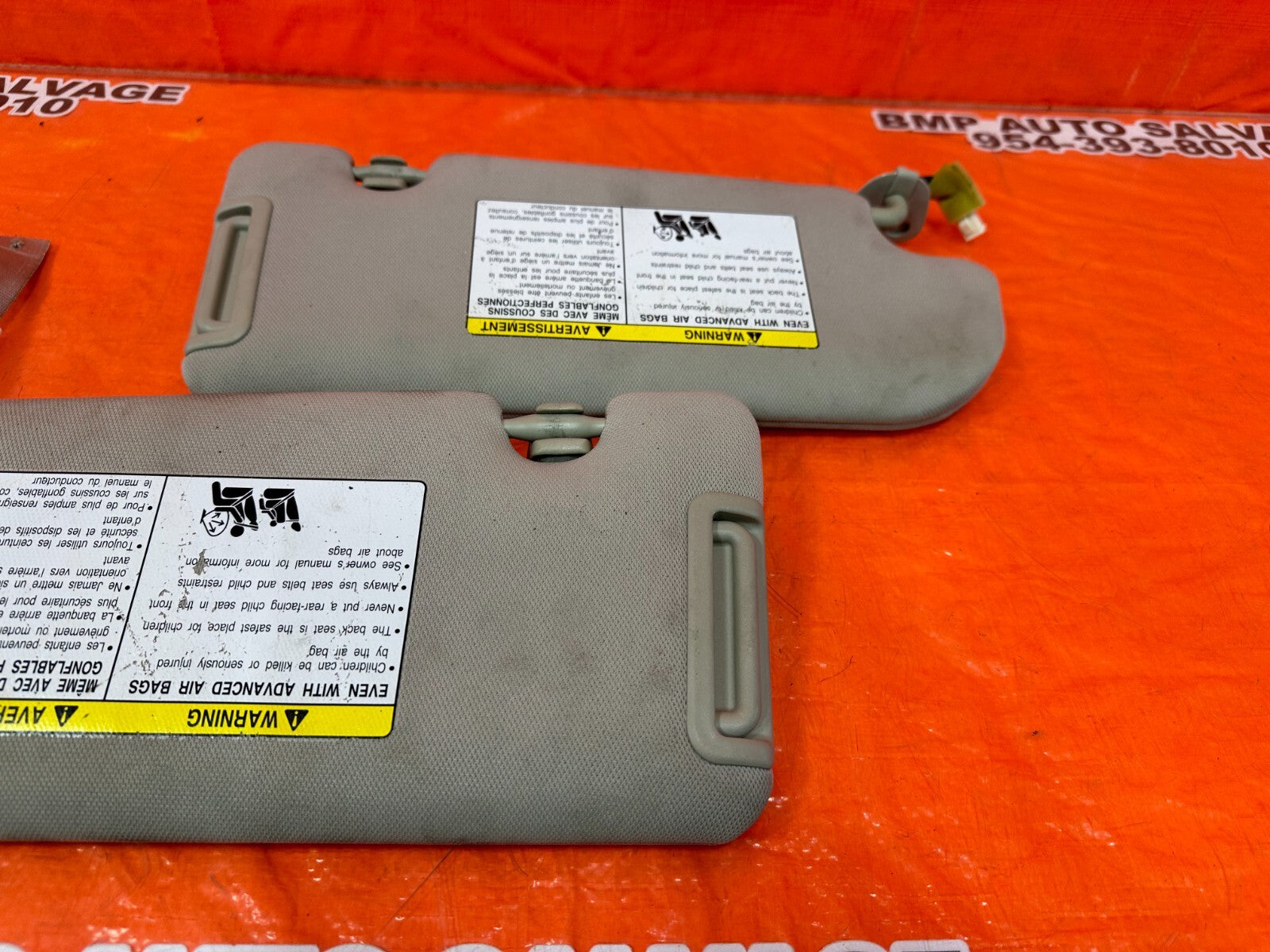 08 15 INFINITI G37 & Q60    LEFT AND RIGHT SUN VISORS PAIR SET OEM FACTORY #2459