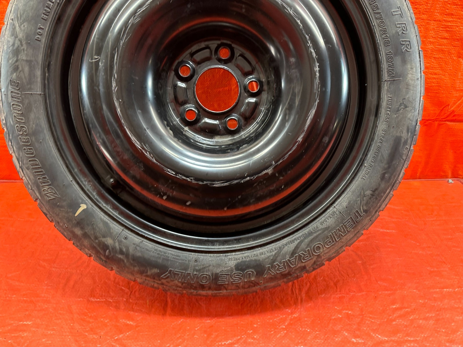 08 15 LANCER EVOLUTION X EVO 10   EMERGENCY SPARE BACK UP TIRE WHEEL RIM OEM 2065