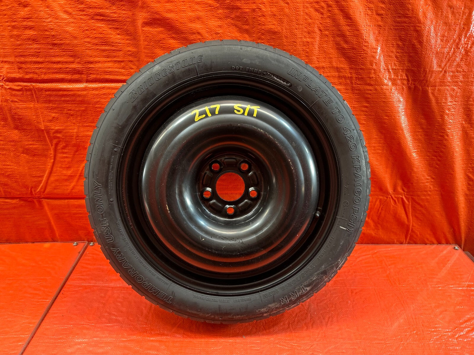 08 15 LANCER EVOLUTION X EVO 10   EMERGENCY SPARE BACK UP TIRE WHEEL RIM OEM 2170