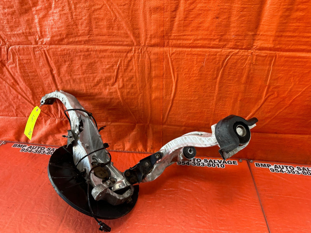 08 15 INFINITI G37 COUPE S RWD LEFT FRONT SPINDLE W/ LOWER CONTROL ARM OEM #24513