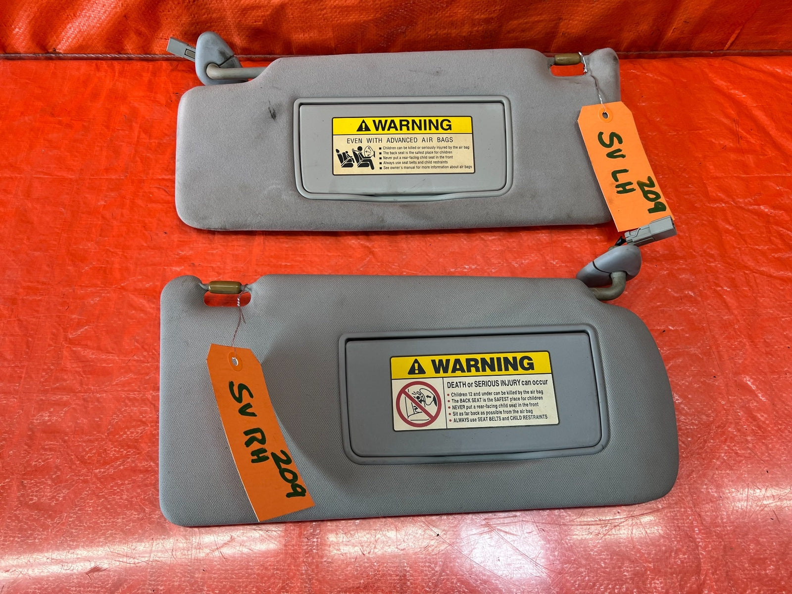 04 05 ACURA TSX   LEFT AND RIGHT SUN VISORS PAIR SET   OEM FACTORY OE #20911