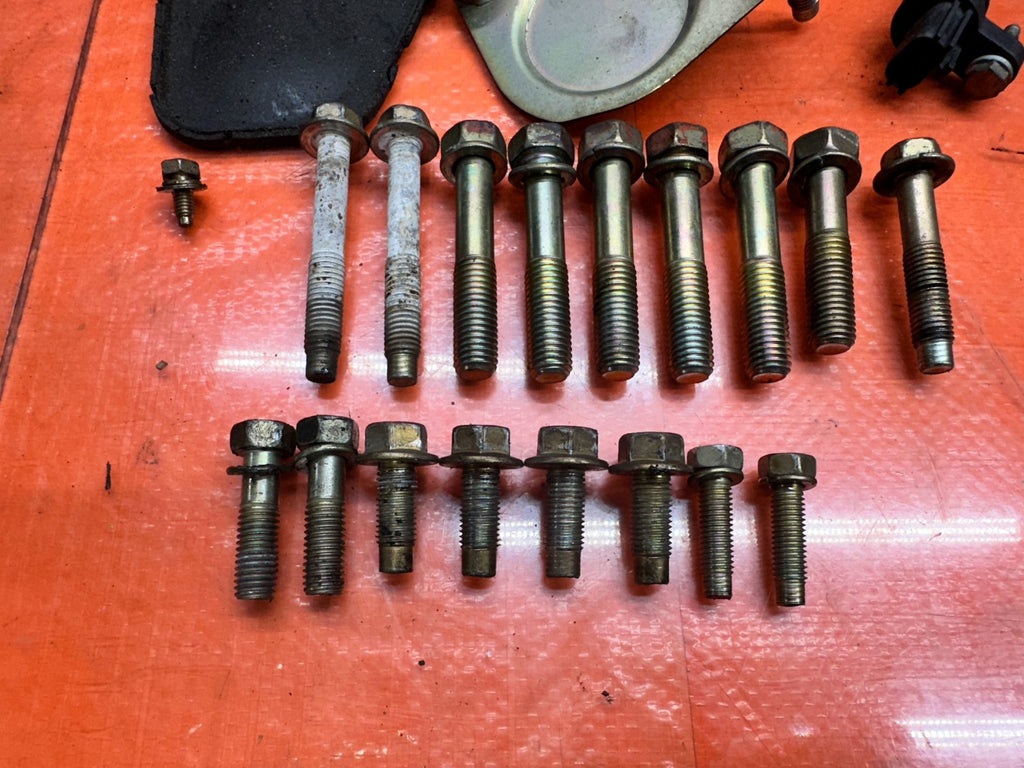 03-08 NISSAN 350Z 3.5L TRANSMISSION BELL HOUSING BOLTS HARDWARE SET OEM #3467