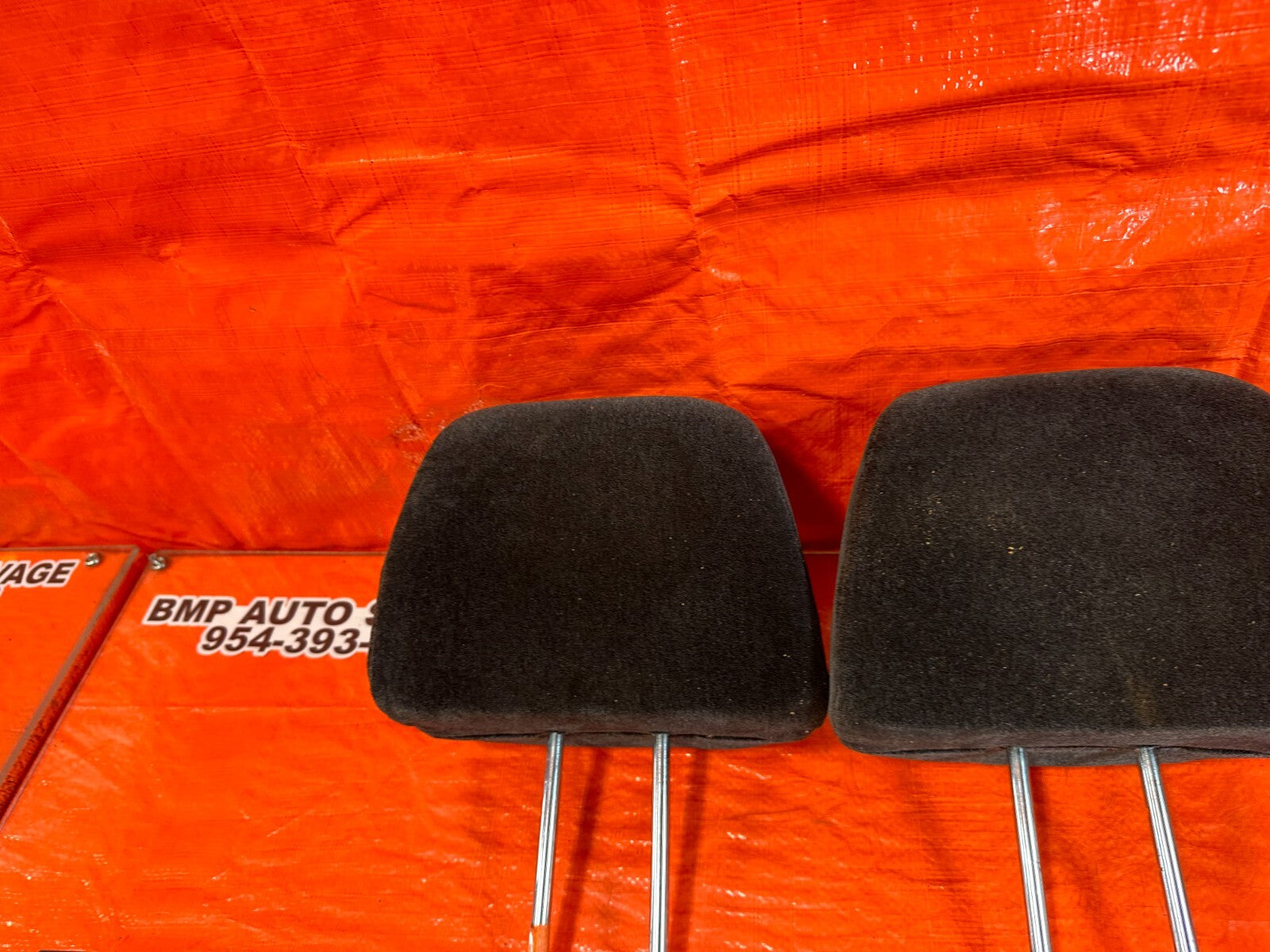 97 01 HONDA PRELUDE   BLACK CLOTH FRONT SEAT HEAD RESTS REST   OEM FACTORY #2595