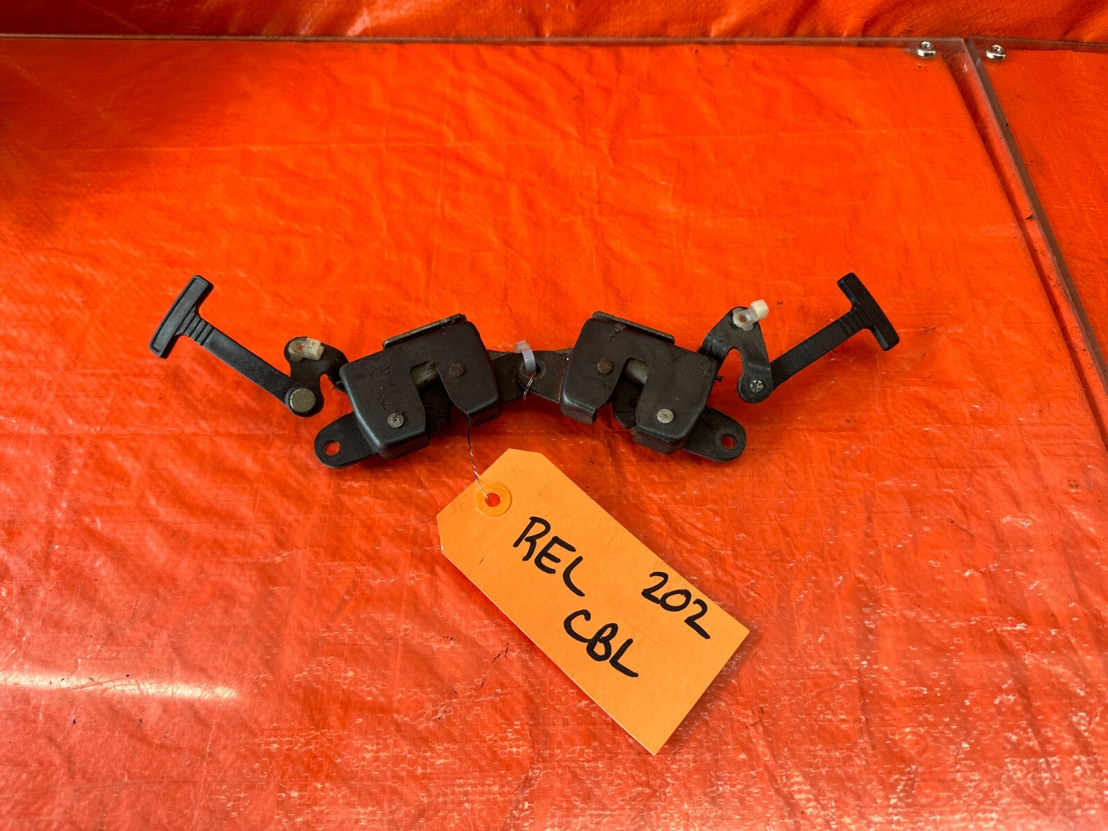 96 00 HONDA CIVIC COUPE   REAR SEAT RELEASE PULL HANDLES   LEFT & RIGHT OEM #2020