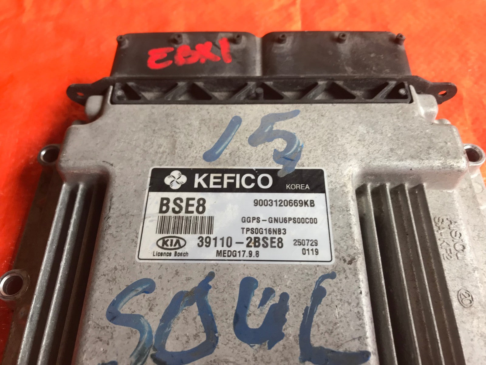 OEM 2016 16 KIA SOUL ENGINE COMPUTER ECU ECM EBX   PART # 39110 2BSE81