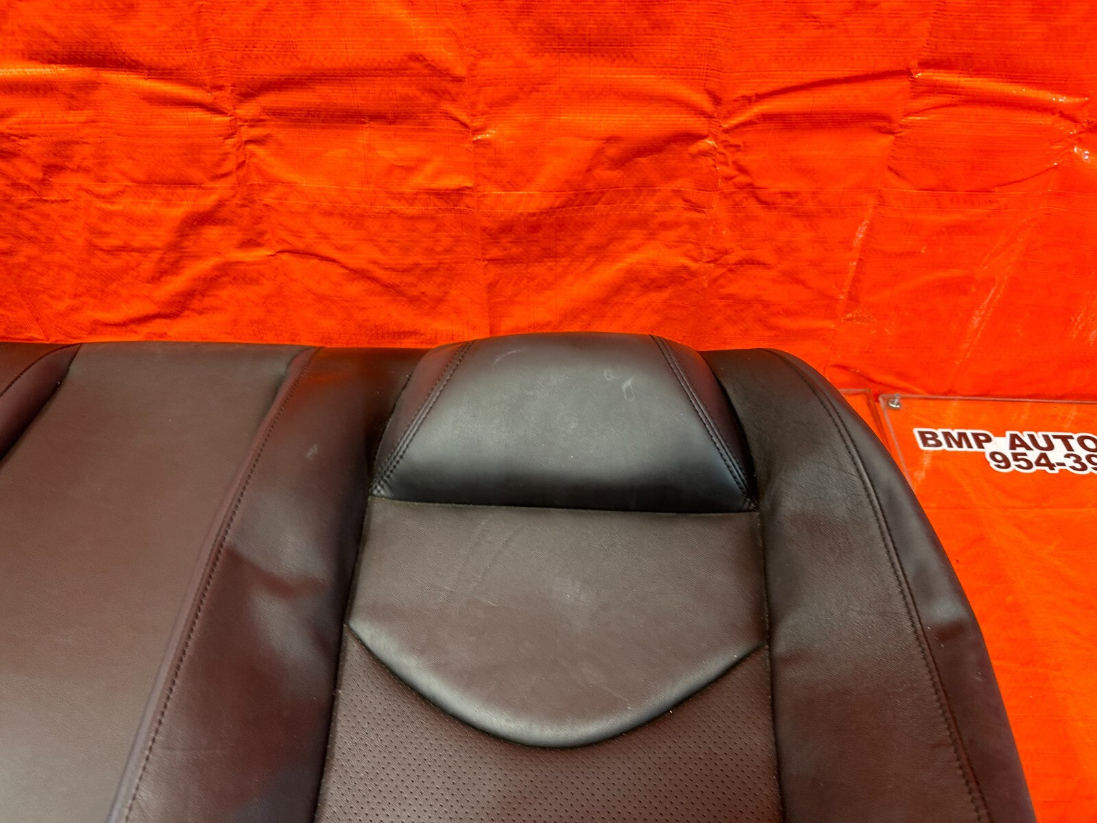 08 09 INFINITI G37 COUPE SPORT REAR UPPER SEAT BLACK LEATHER COVER SKIN OEM 2457
