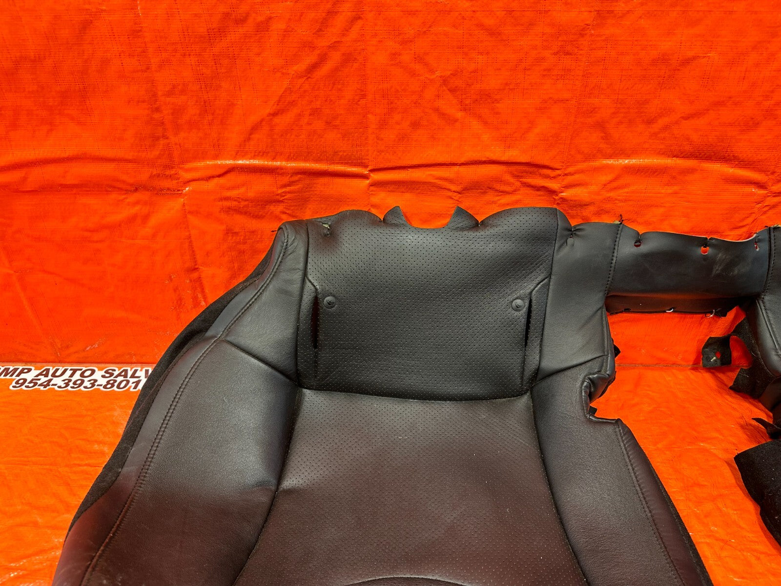 08 09 INFINITI G37 COUPE SPORT REAR LOWER SEAT BLACK LEATHER COVER SKIN OEM 24511