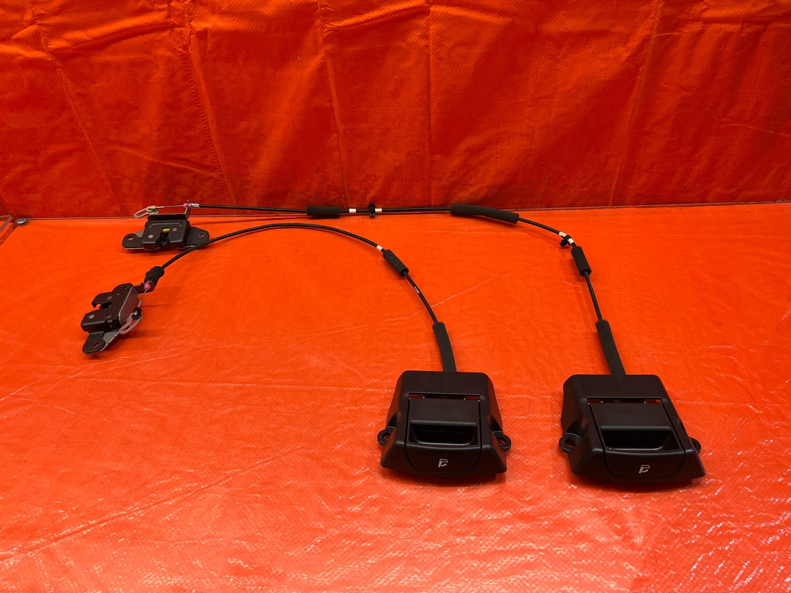09 14 ACURA TSX LEFT & RIGHT REAR SEAT RECLINIG RELEASE CABLES W PULL HANDLE 1674