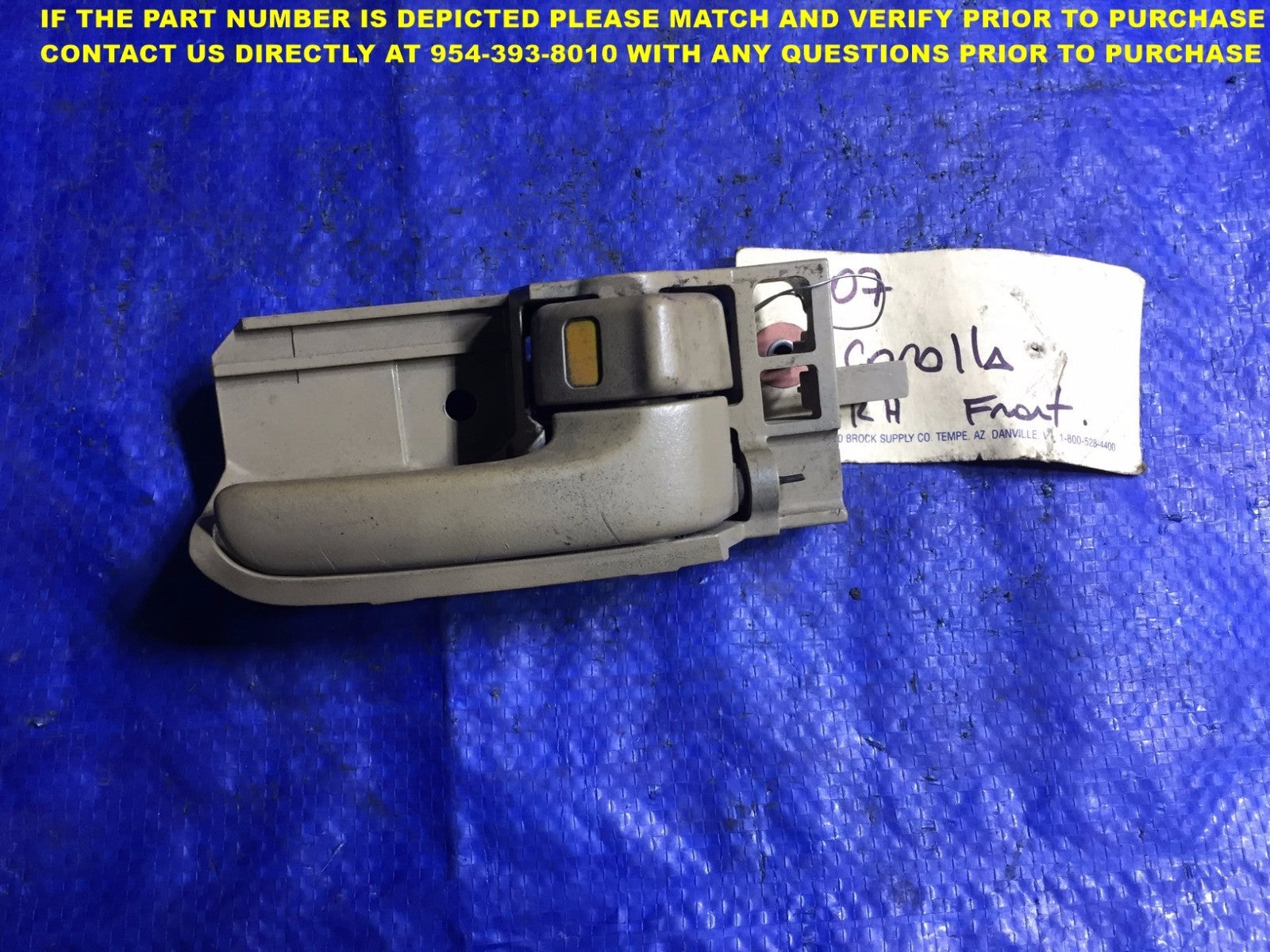 OEM 2007 TOYOTA COROLLA PASSENGER RIGHT FRONT INTERIOR DOOR HANDLE 0