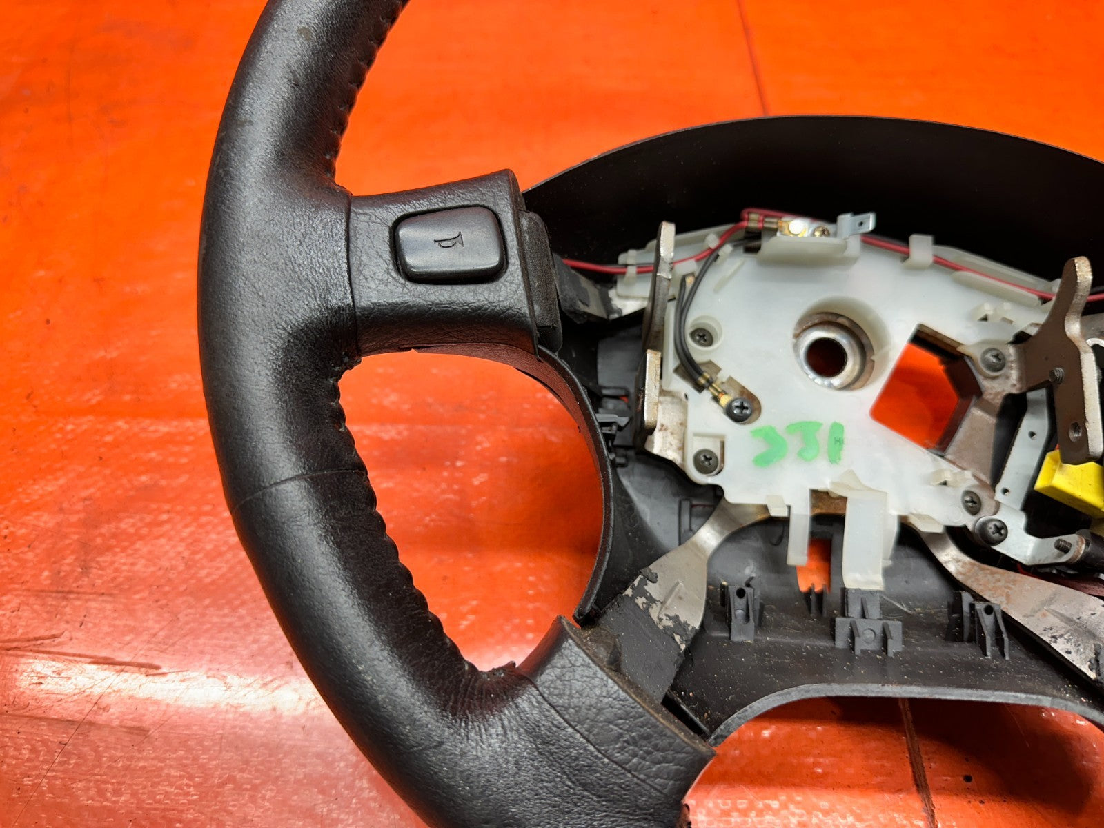 94 01 ACURA INTEGRA BLACK LEATHER WRAPPED STEERING WHEEL OEM #3318