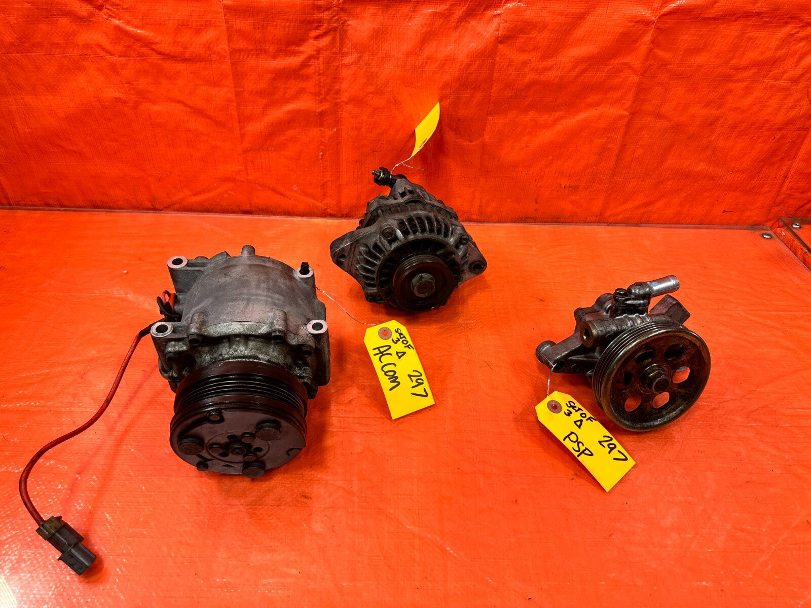 96 00 HONDA CIVIC   D16Y7 D16Y8 POWER STEERING PUMP AC COMPRESSOR ALTERNATOR0