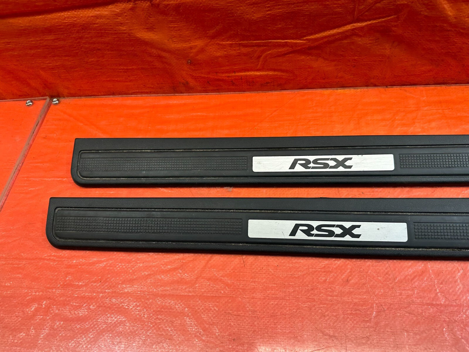 02 06 ACURA RSX BLACK FLOOR PILLAR SCUFF PLATE SET PILLARS LEFT RIGHT OEM #2403