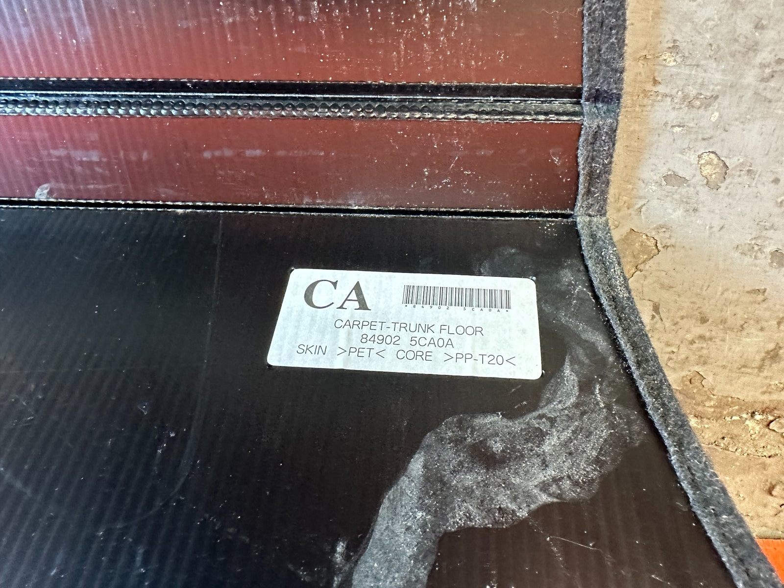 17 20 INFINITI Q60 REAR TRUNK LINING LUGGAGE FLOOR CARPET CARDBOARD TRAY OEM 20012