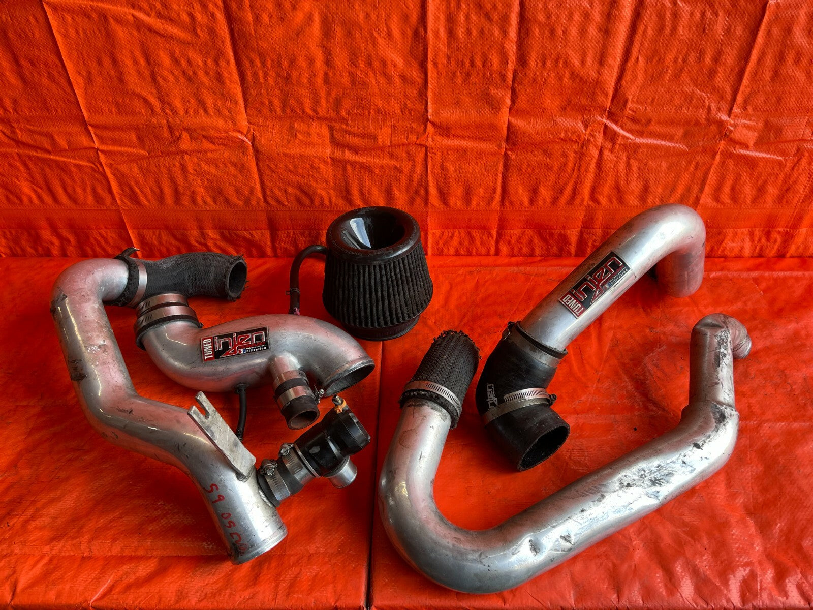 03 06 LANCER EVOLUTION 8 & 9   INJEN BRAND INTAKE / INTERCOOLER PIPING + GFB BOV0