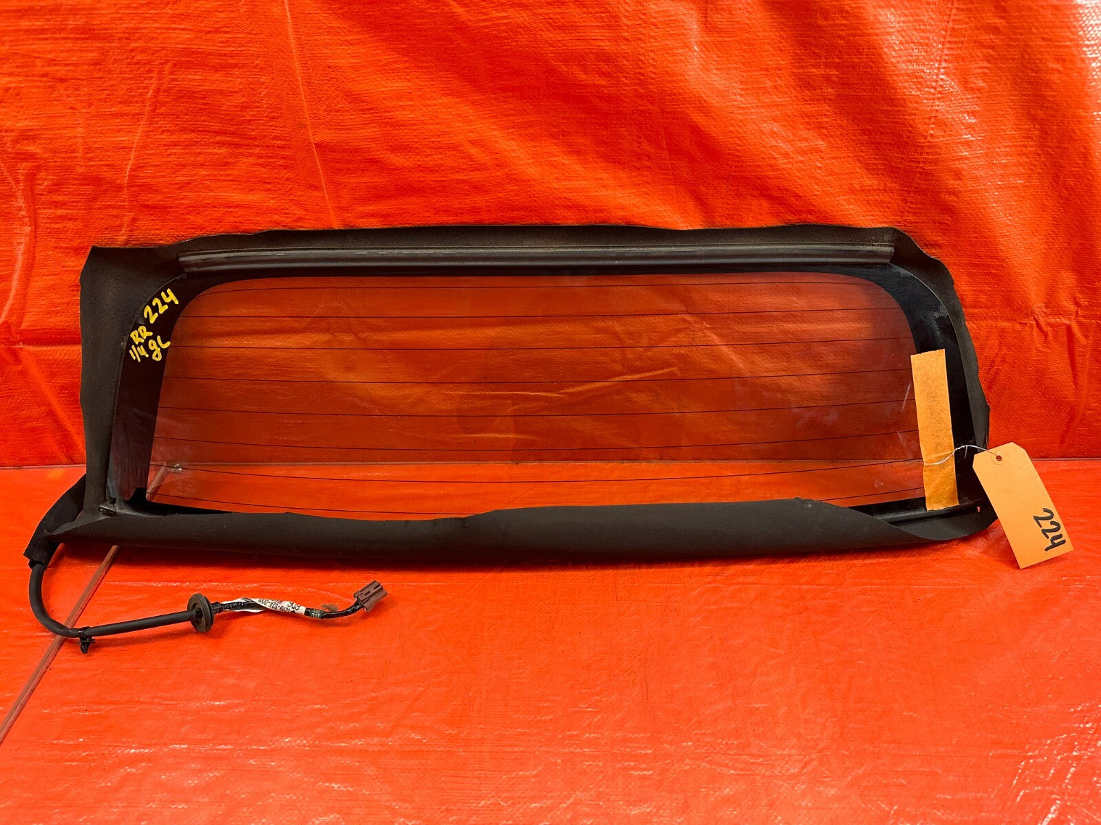 02 09 HONDA S2000   REAR SOFT TOP GLASS WINDOW W/ HONDA LOGO   OEM FACTORY #2240