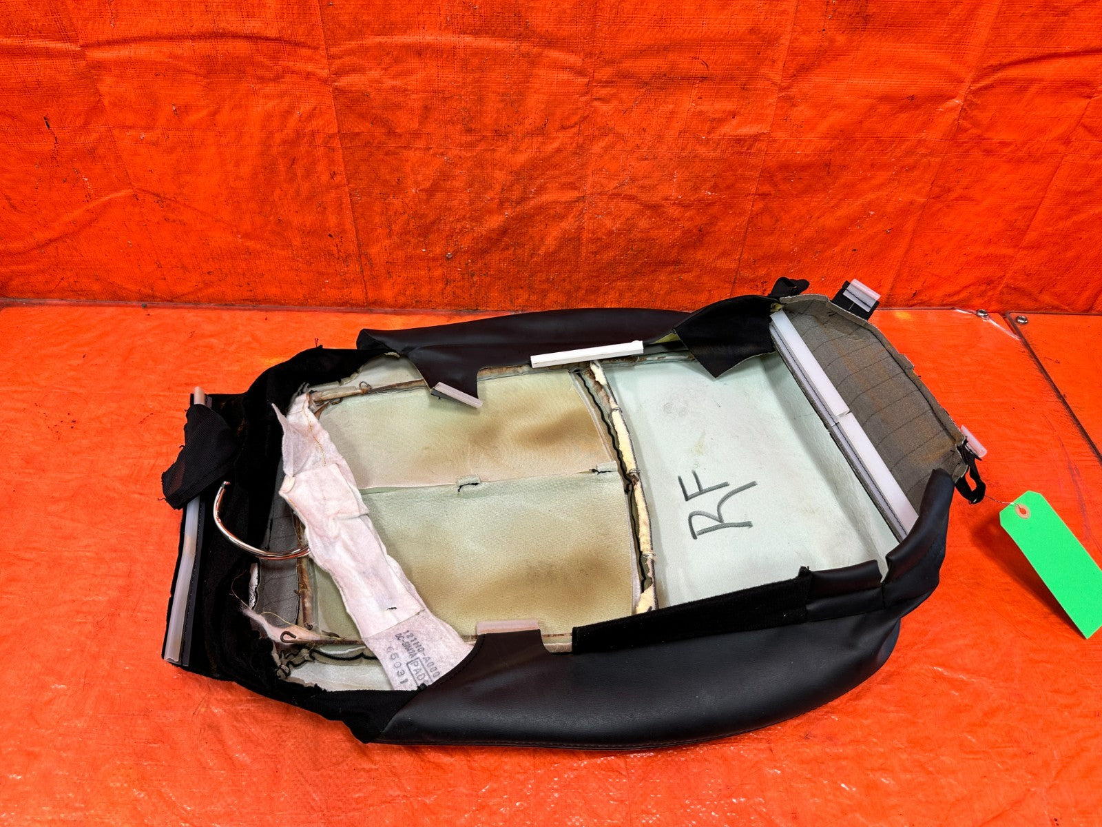 14 23 INFINITI Q50   RIGHT FRONT LOWER SEAT LEATHER WRAP SKIN   OEM 3161