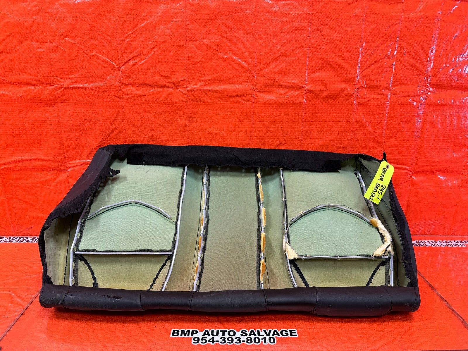 08 09 INFINITI G37 COUPE SPORT REAR UPPER SEAT BLACK LEATHER COVER SKIN OEM 24514
