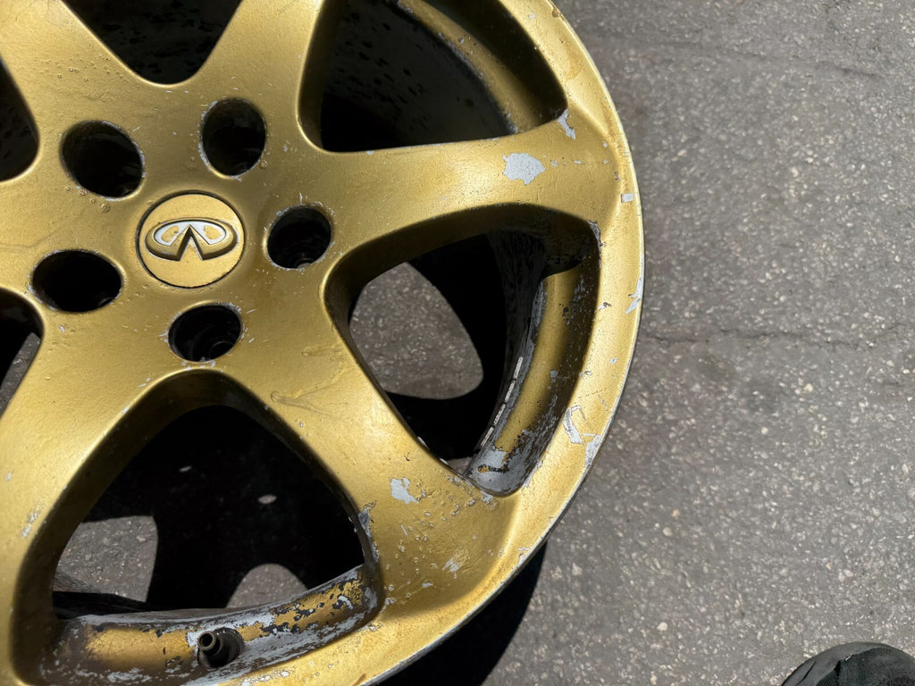 03 07 INFINITI G35 COUPE REAR FACTORY WHEEL RIM 6 SPOKE 17X8 OEM FACTORY #298 12