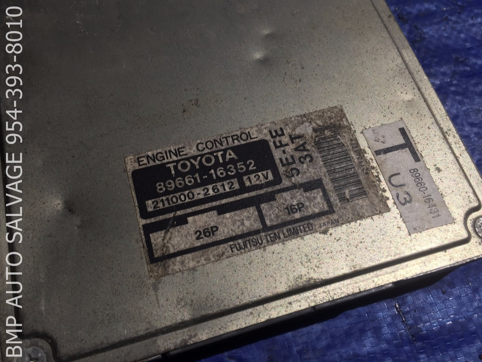 OEM 1996 TOYOTA TERCEL ECU # 89661 16352 ENGINE COMPUTER BRAIN ECM #1112 #TJ861