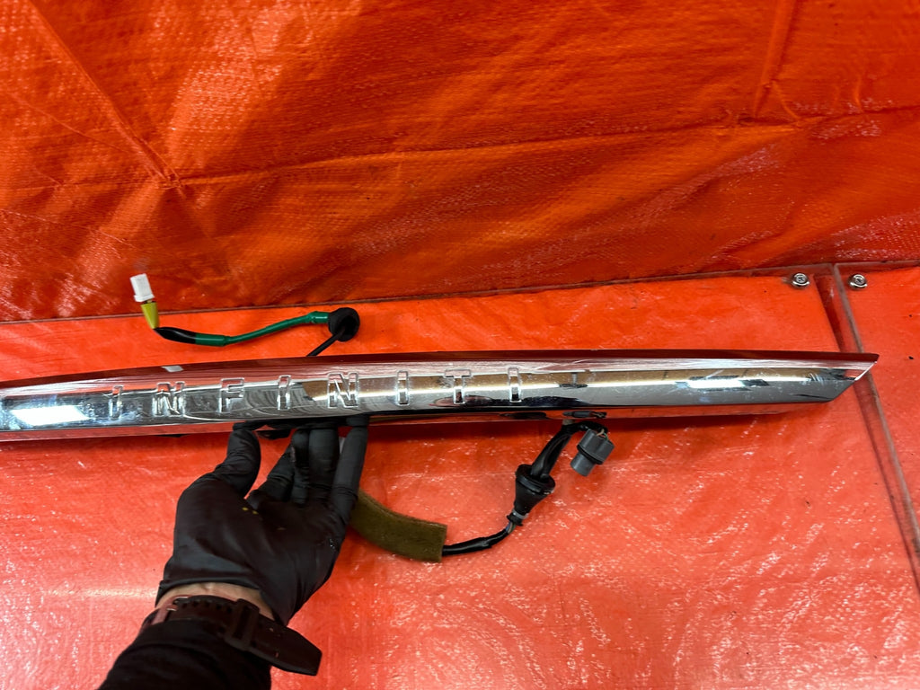 14 17 INFINITI Q50   REAR UPPER TRUNK TRIM W/ BACK UP CAMERA & INFINITI TEXT OEM11