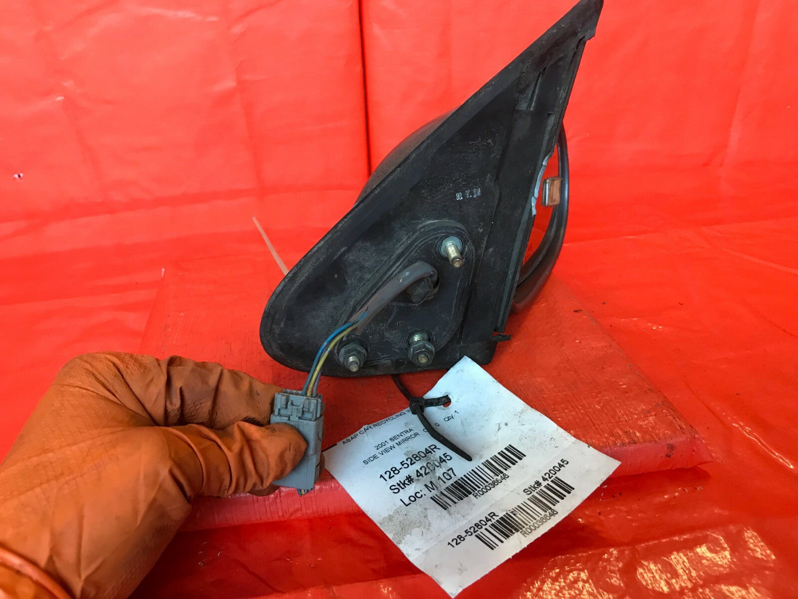 OEM 2002 2003 NISSAN SENTRA PASSENGER RIGHT SIDE VIEW MIRROR   GRAY   3 WIRE6