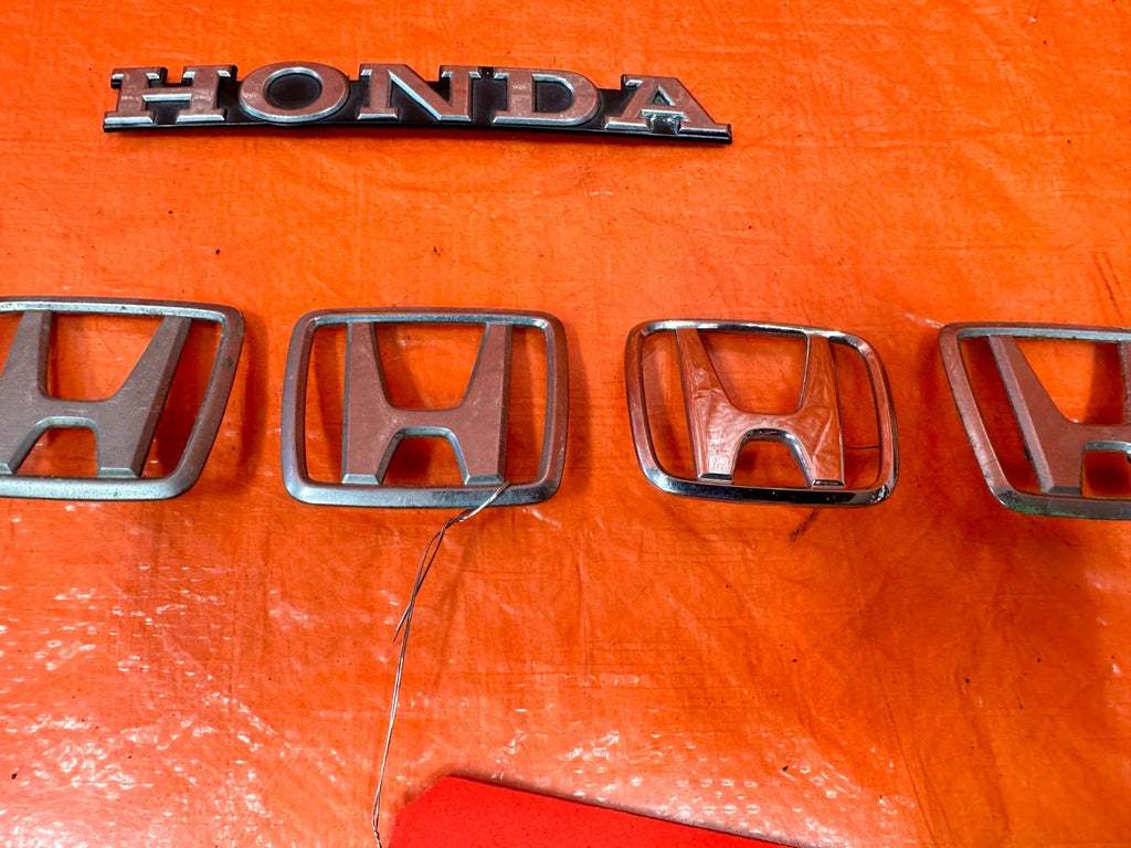 90 91 HONDA CIVIC HATCH  EMBLEM BADGE INSIGNIA SET   OEM #325 FACTORY5