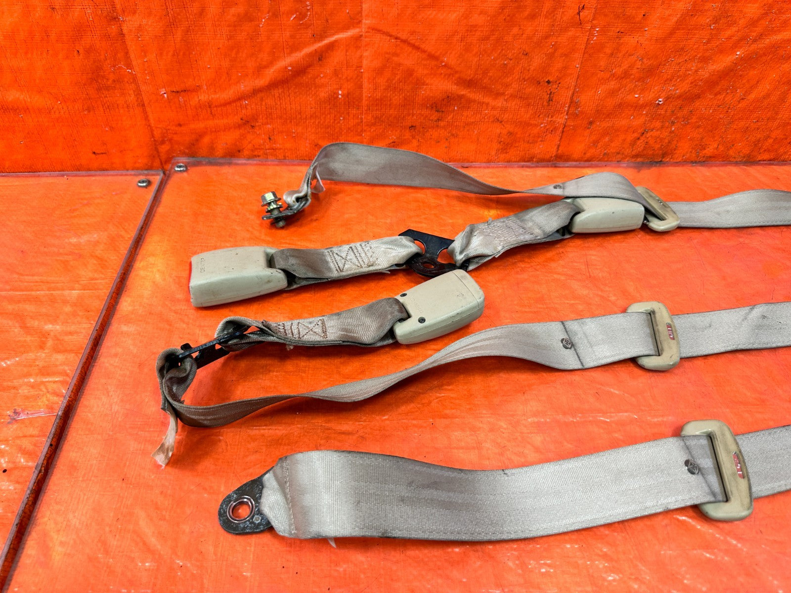 04 08 ACURA TSX   REAR SEAT BELT SET   LEFT & RIGHT SEAT BELTS   TAN   OEM #3123