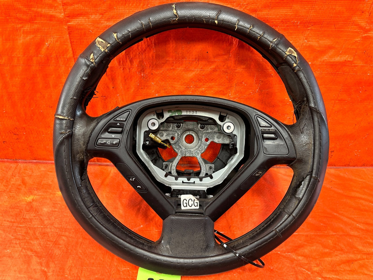09-15 INFINITI G37 CONVERTIBLE - STEERING WHEEL - BLACK LEATHER WRAP - OEM 3103