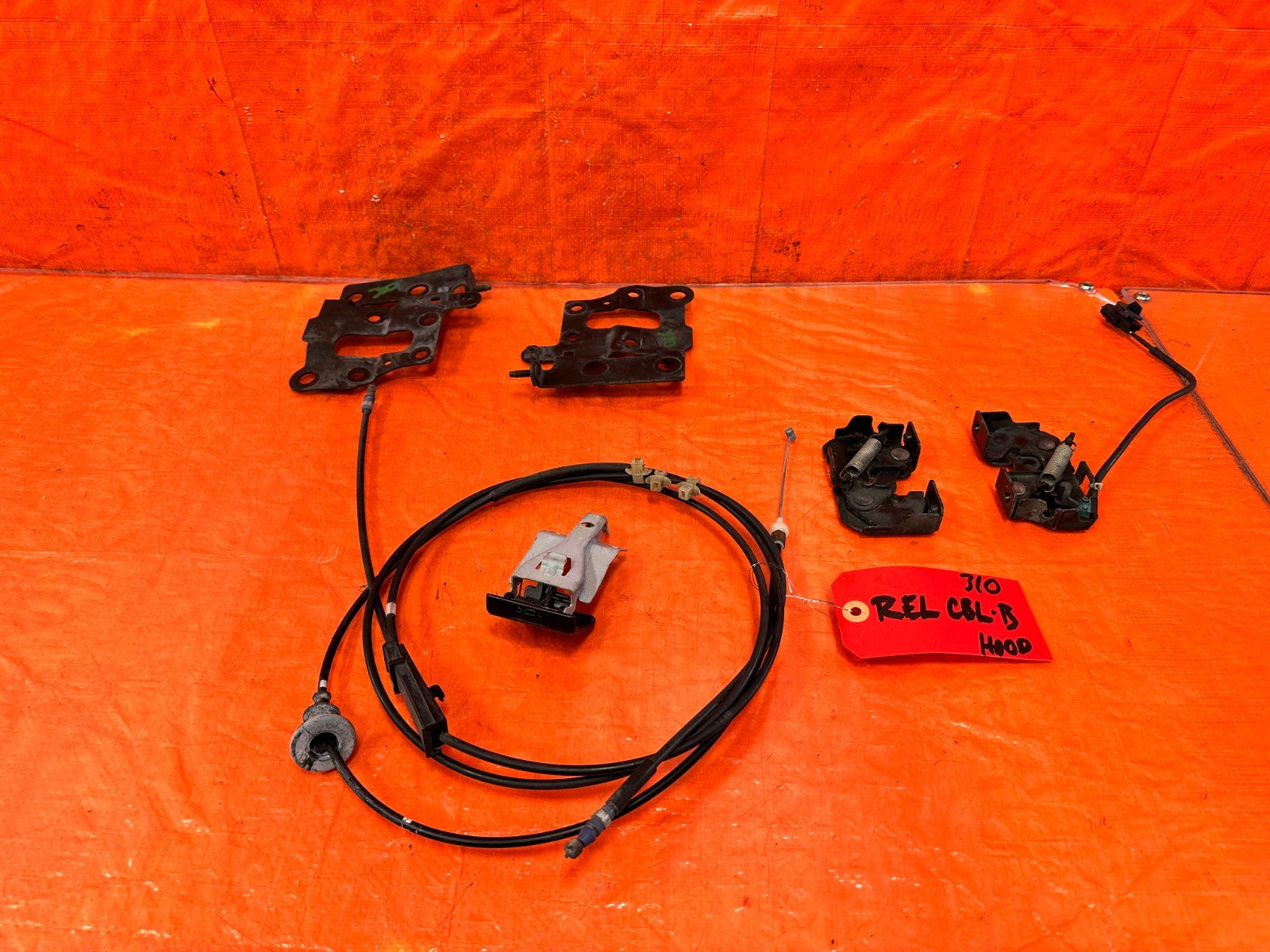 08 15 INFINITI G37 & Q60 COUPE   HOOD LATCH W/ REKEASE CABLE & BRACKETS OEM #3104