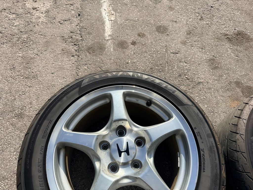 00 09 HONDA S2000   AP1 WHEELS RIMS W/ YOKOHOMA ADVAN FLEVA TIRES OEM #33711