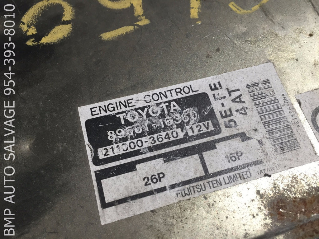OEM 1995 TOYOTA TERCEL ECU # 89661 16360 ENGINE COMPUTER BRAIN ECM #1112 #T7461