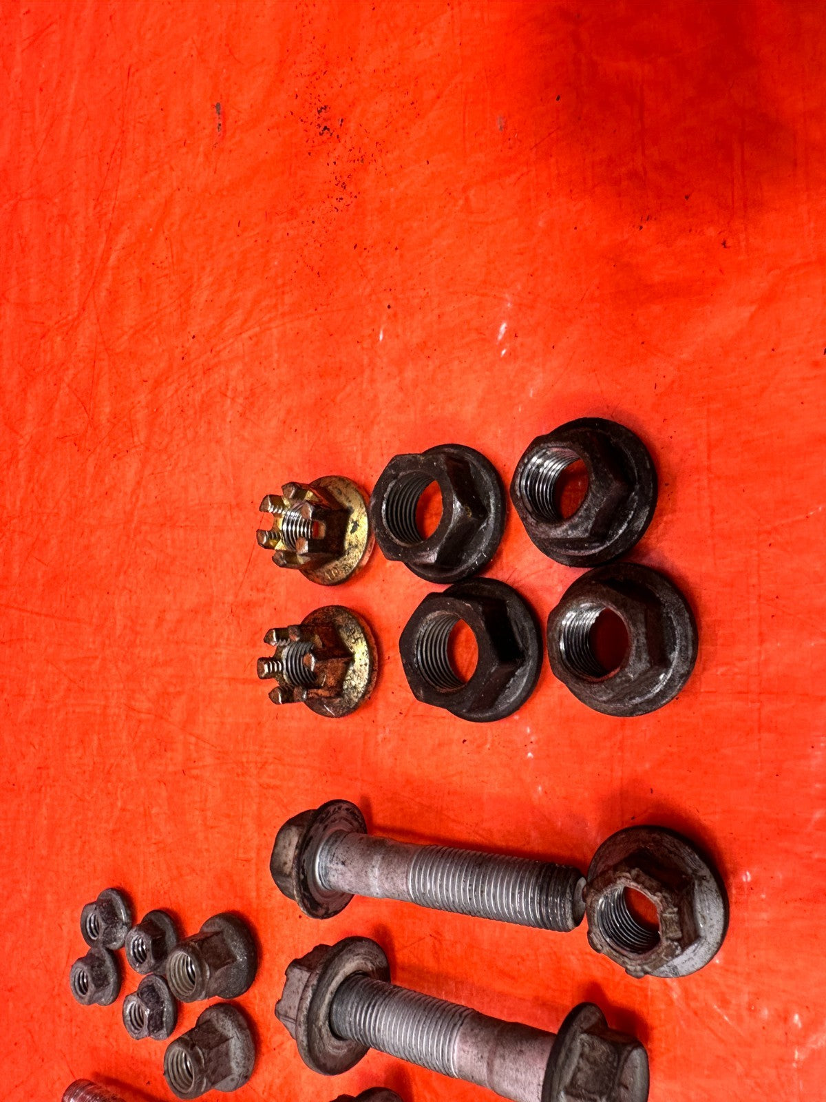 08 15 INFINITI G37 & Q60 FRONT CONTROL ARM BOLTS   UPPER LOWER SPINDLE   OEM 3202