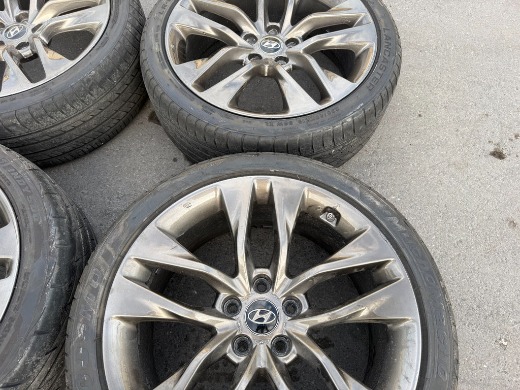 13 16 HYUNDAI GENESIS COUPE   19 INCH R SPEC WHEELS W TIRES   FRONT REAR OEM 2994