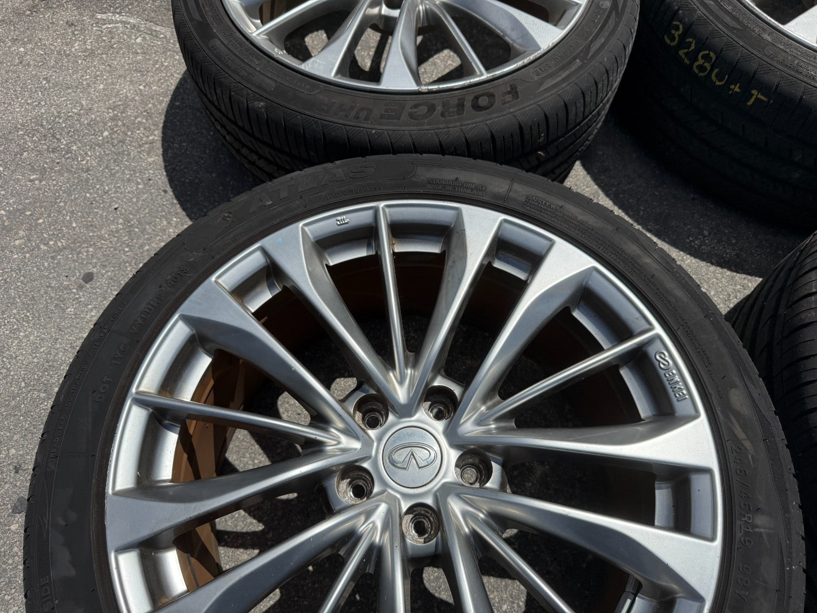 08 15 INFINITI G37 & Q60 SPORT MODEL 19 INCH 15 SPOKE ENKEI WHEELS RIMS OEM 3288