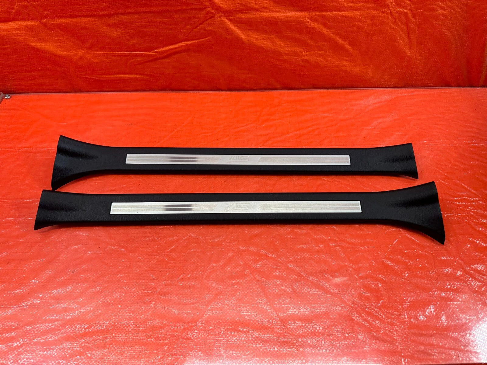 15 20 SUBARU WRX STI FLOOR PILLAR SCUFF PLATE SET W/ STI BADGE   LEFT RIGHT #1800